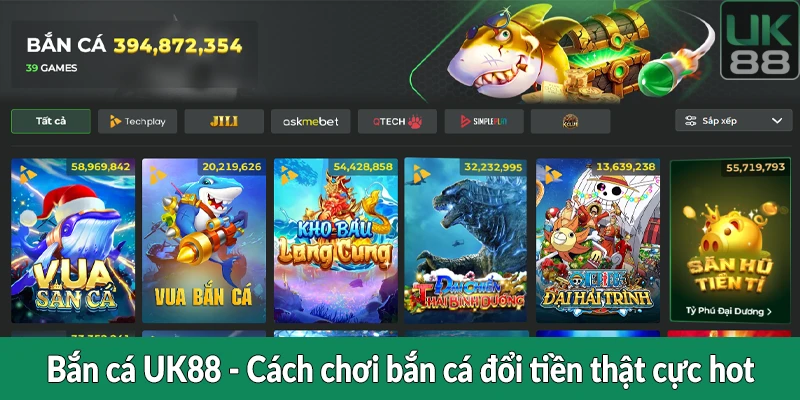 Bắn cá UK88 - Cách chơi bắn cá đổi tiền thật cực hot