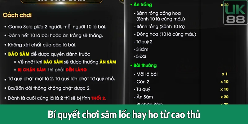Bí quyết chơi sâm lốc hay ho từ cao thủ
