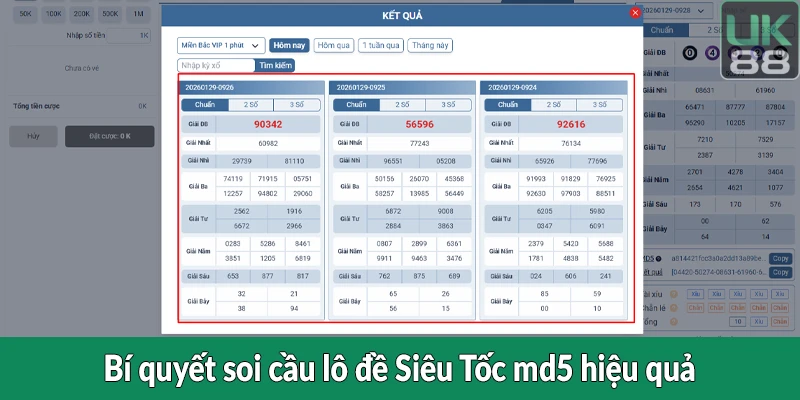 Bí quyết soi cầu lô đề Siêu Tốc md5 hiệu quả