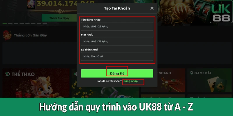 Hướng dẫn vào UK88 cho người mới