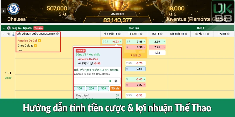 Hướng dẫn tính tiền cược & lợi nhuận Thể Thao