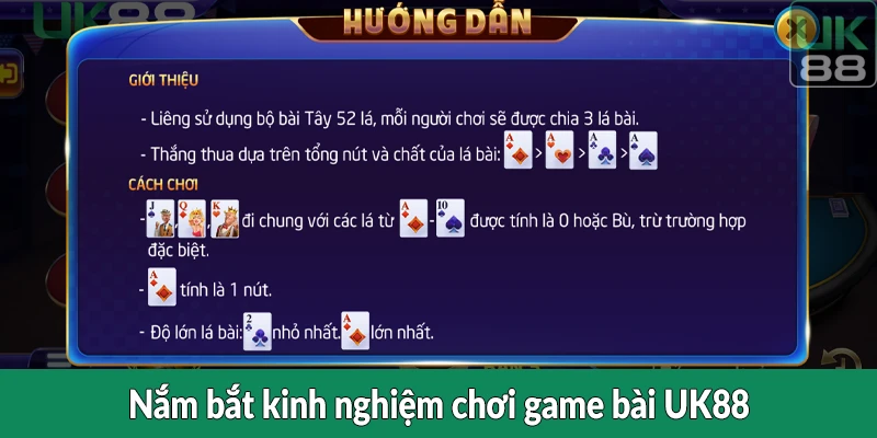 Nắm bắt kinh nghiệm chơi game bài UK88
