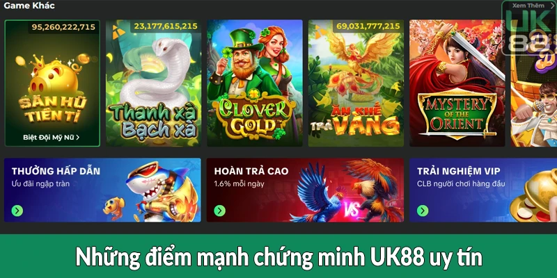 Những điểm mạnh chứng minh UK88 uy tín