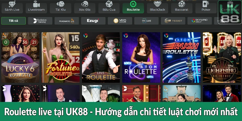 Roulette live tại UK88 - Hướng dẫn chi tiết luật chơi mới nhất